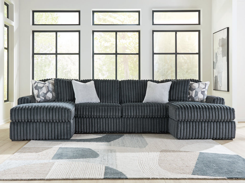 Midnight-Madness Double Chaise 3-Piece Sectional - Grand Central Home Furnishings