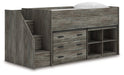 Frandern Loft Bed with Bookcase and Drawer Storage - Grand Central Home Furnishings
