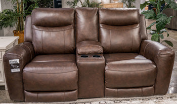 Gravier Power Reclining Loveseat with Console - Grand Central Home Furnishings