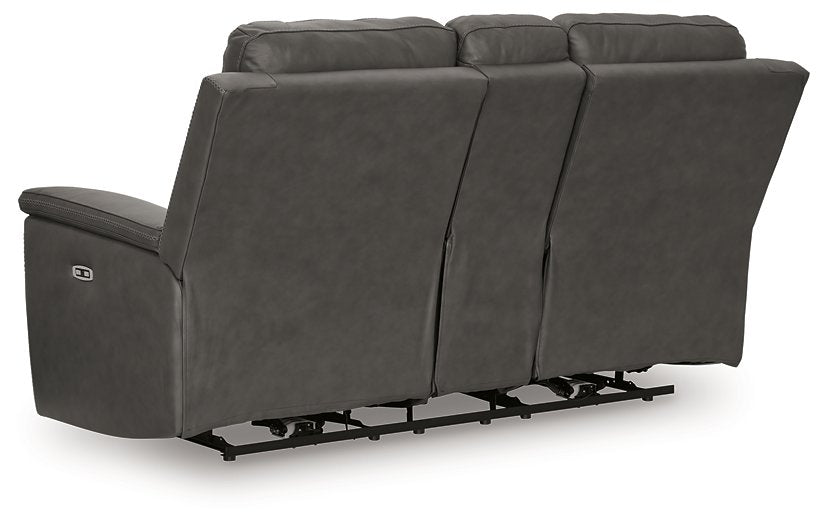 Bleckley Power Reclining Loveseat with Console - Grand Central Home Furnishings