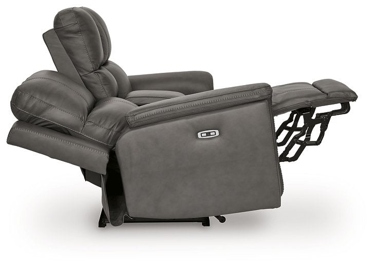 Bleckley Power Reclining Loveseat with Console - Grand Central Home Furnishings