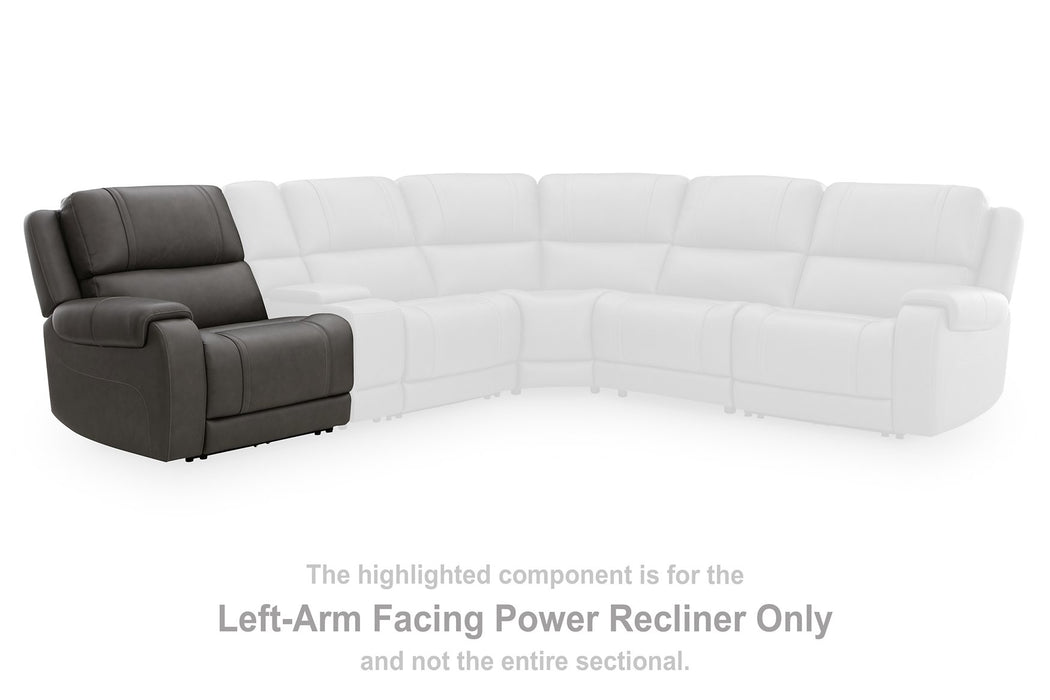 5Z - Pittson Power Reclining Sectional Loveseat with Console - Grand Central Home Furnishings